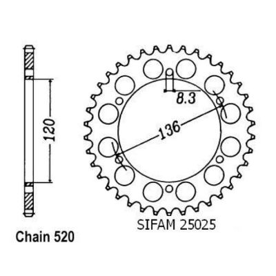 Rozeta pro Yamaha 25025CZ37
